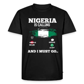 Nigéria - T-shirt Premium bio Homme - noir - Devant - Nico (187cm)
