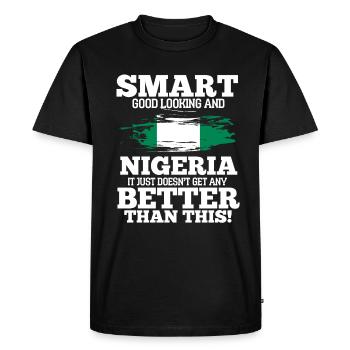 Nigéria - T-shirt Premium bio Homme - noir - Devant - Nico (187cm)