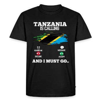 Tanzanie - T-shirt Premium bio Homme - noir - Devant - Nico (187cm)