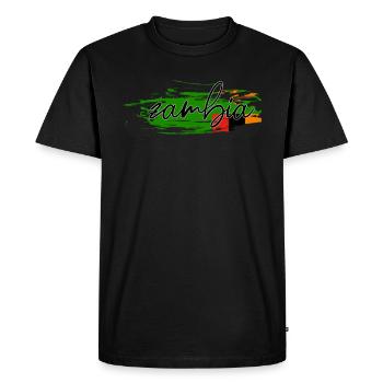 Zambia - Men's Premium Organic T-Shirt - black - Front - Nico (187cm)