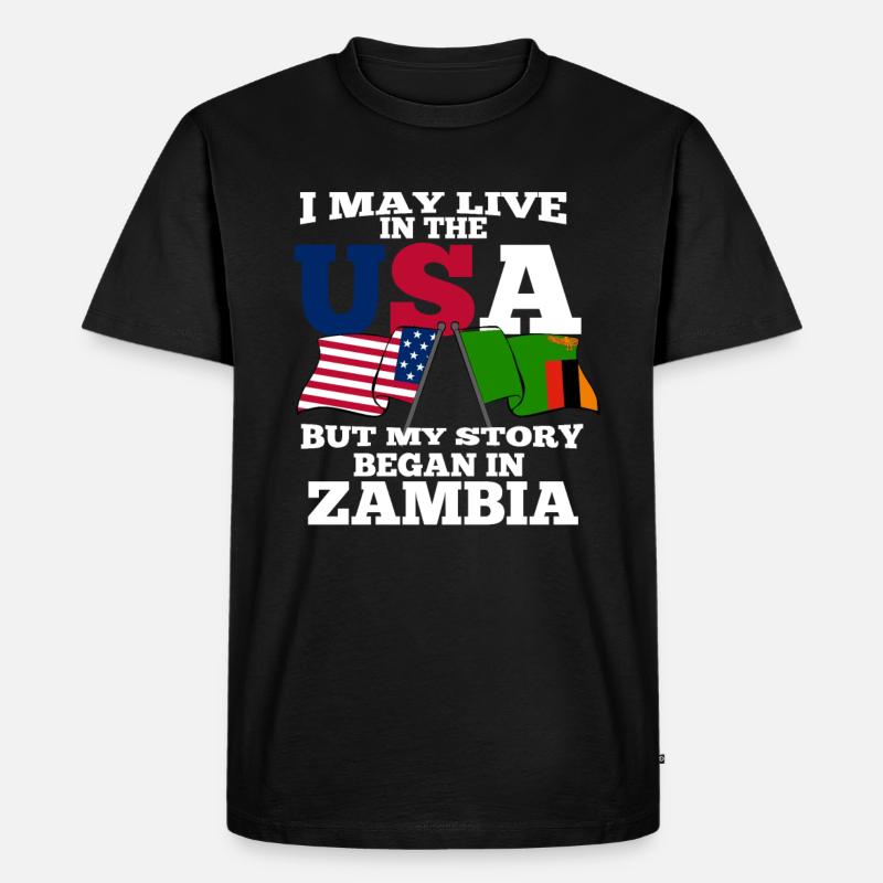Sambia - Männer Premium Bio T-Shirt - Schwarz