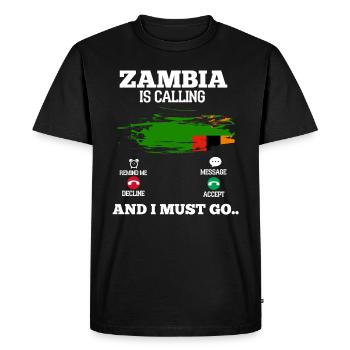 Zambia - Men's Premium Organic T-Shirt - black - Front - Nico (187cm)