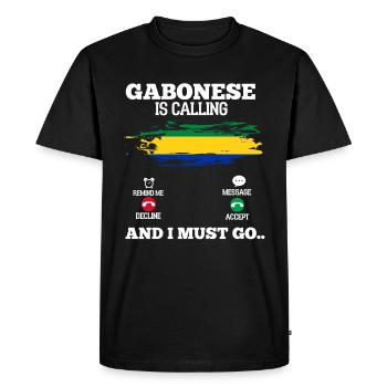 Gabon - T-shirt Premium bio Homme - noir - Devant - Nico (187cm)