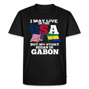 Gabon America Usa Gift - Men's Premium Organic T-Shirt - black - Front - Nico (187cm)