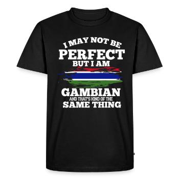 Gambia - Men's Premium Organic T-Shirt - black - Front - Nico (187cm)