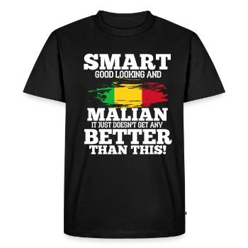 Malien - T-shirt Premium bio Homme - noir - Devant - Nico (187cm)
