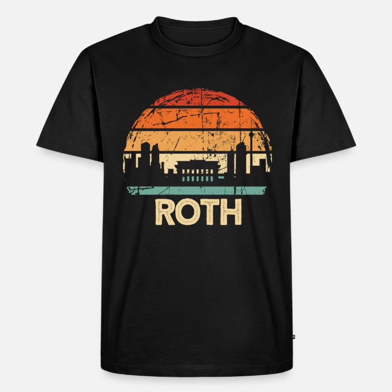 Roth - Männer Premium Bio T-Shirt - Schwarz