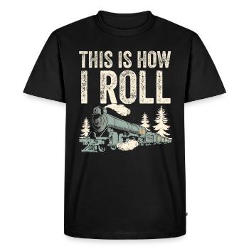 That's how I roll the train - Men's Premium Organic T-Shirt - black - Front - Nico (187cm)