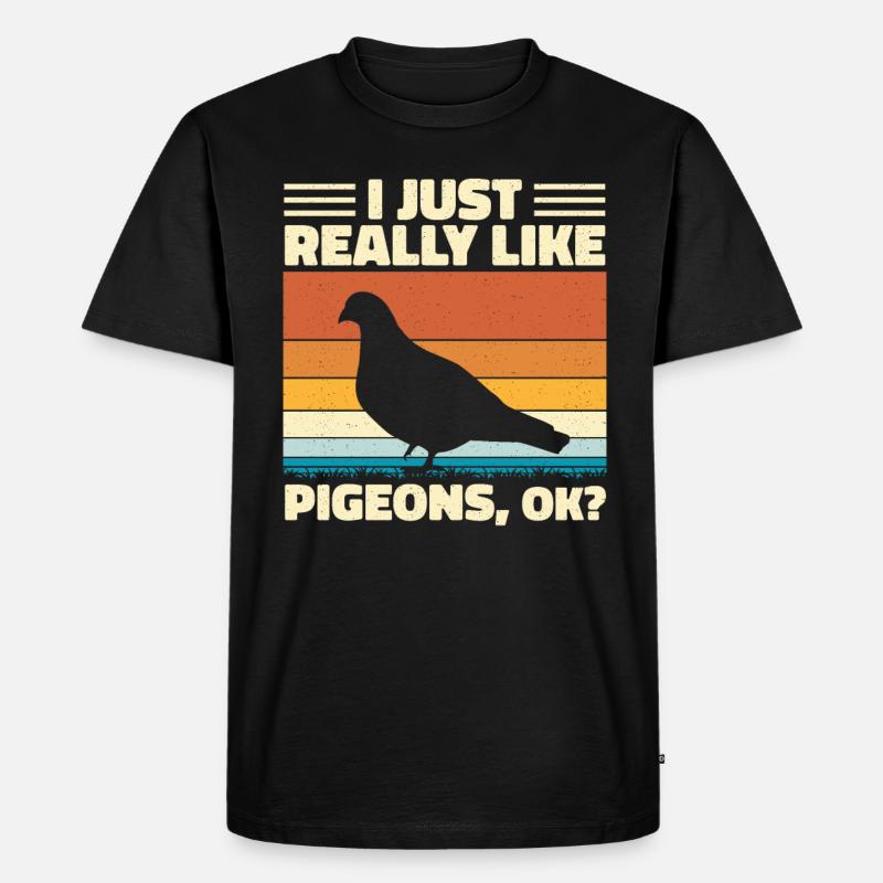 Ich mag Tauben einfach sehr - Männer Premium Bio T-Shirt - Schwarz
