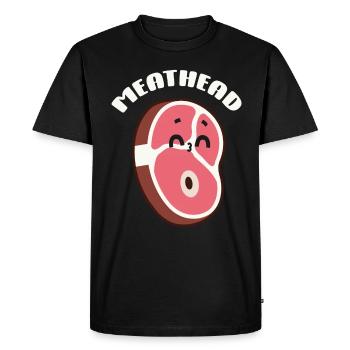 Steak - Men's Premium Organic T-Shirt - black - Front - Nico (187cm)