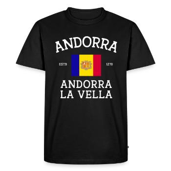 Andorre - T-shirt Premium bio Homme - noir - Devant - Nico (187cm)