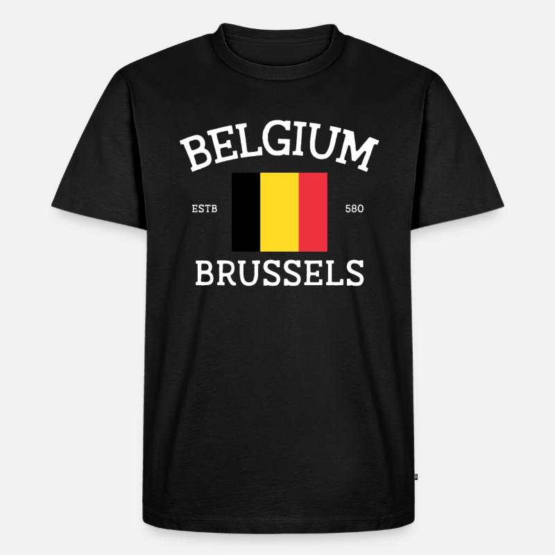Belgien - Männer Premium Bio T-Shirt - Schwarz