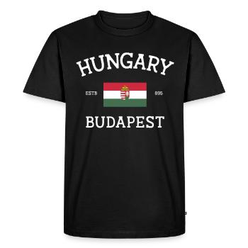 Hungary - Men's Premium Organic T-Shirt - black - Front - Nico (187cm)