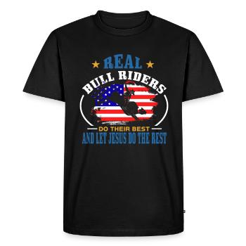 Taureaux équitation rodéo cadeau - T-shirt Premium bio Homme - noir - Devant - Nico (187cm)