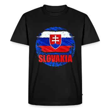 Slovakia - Men's Premium Organic T-Shirt - black - Front - Nico (187cm)