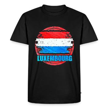 Luxembourg - T-shirt Premium bio Homme - noir - Devant - Nico (187cm)