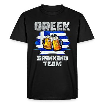 Équipe de beuverie de Grèce - T-shirt Premium bio Homme - noir - Devant - Nico (187cm)