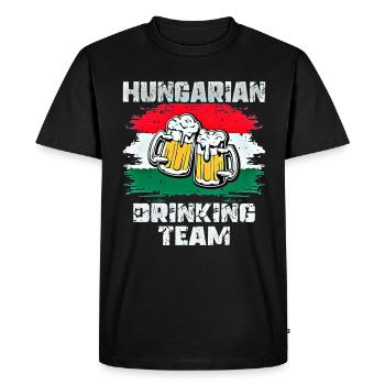 Équipe de beuverie en Hongrie - T-shirt Premium bio Homme - noir - Devant - Nico (187cm)