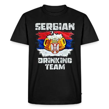 Équipe de beuverie de Serbie - T-shirt Premium bio Homme - noir - Devant - Nico (187cm)