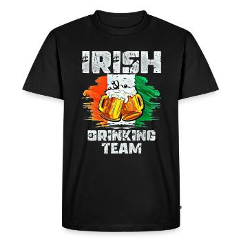 Équipe de beuverie d’Irlande - T-shirt Premium bio Homme - noir - Devant - Nico (187cm)
