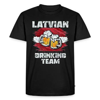 Équipe de beuverie de Lettonie - T-shirt Premium bio Homme - noir - Devant - Nico (187cm)