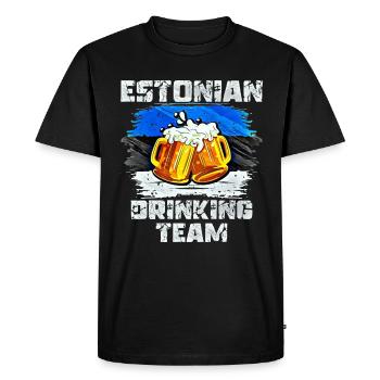 Équipe de beuverie d’Estonie - T-shirt Premium bio Homme - noir - Devant - Nico (187cm)