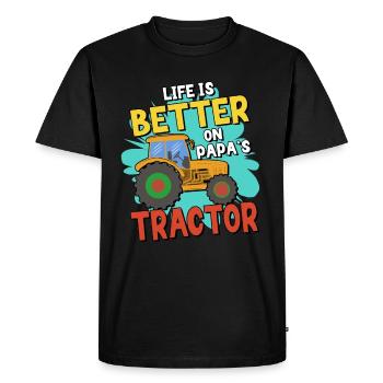 Tractor Lover Funny Tractor Gift - Men's Premium Organic T-Shirt - black - Front - Nico (187cm)
