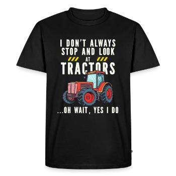 Tractor Lover Funny Tractor Gift - Men's Premium Organic T-Shirt - black - Front - Nico (187cm)