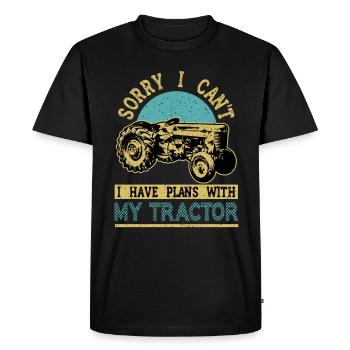 Tractor Lover Funny Tractor Gift - Men's Premium Organic T-Shirt - black - Front - Nico (187cm)