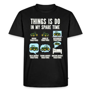 Tractor Lover Funny Tractor Gift - Men's Premium Organic T-Shirt - black - Front - Nico (187cm)