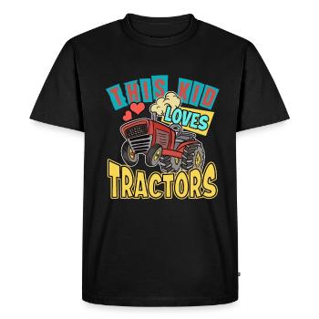 Tractor Lover Funny Tractor Gift - Men's Premium Organic T-Shirt - black - Front - Nico (187cm)