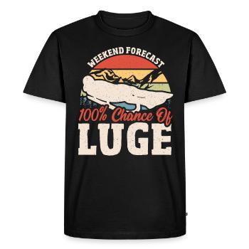Prédiction du week-end : 100 chances de luge - T-shirt Premium bio Homme - noir - Devant - Nico (187cm)