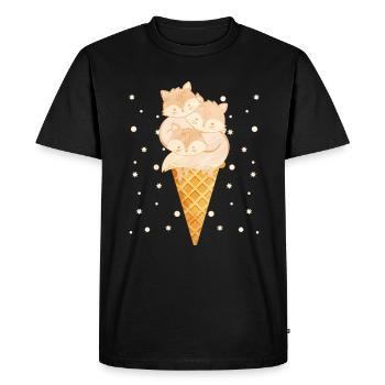 Cute arctic fox gift - Men's Premium Organic T-Shirt - black - Front - Nico (187cm)