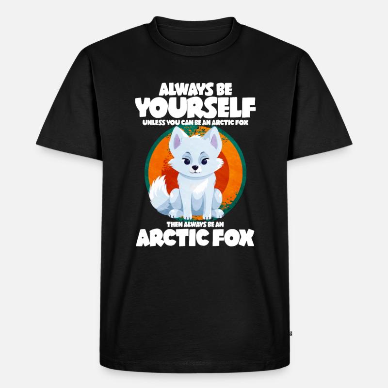 Niedliches Polarfuchs-Geschenk - Männer Premium Bio T-Shirt - Schwarz
