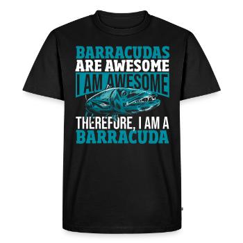 Cadeau pour les amateurs de poissons Barracuda - T-shirt Premium bio Homme - noir - Devant - Nico (187cm)