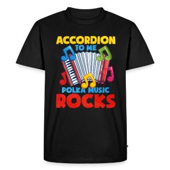 Accordéon Polka musique cadeau - T-shirt Premium bio Homme - noir - Devant - Nico (187cm)