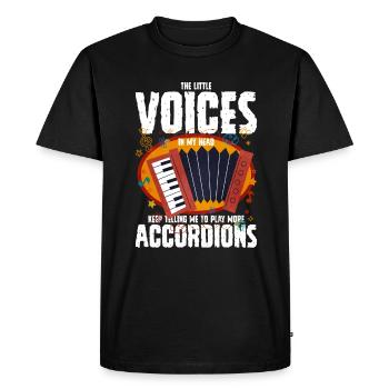 Accordéon Polka Musique Cadeau - T-shirt Premium bio Homme - noir - Devant - Nico (187cm)