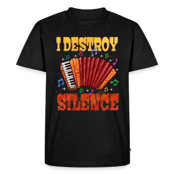 Accordéon Polka musique cadeau - T-shirt Premium bio Homme - noir - Devant - Nico (187cm)