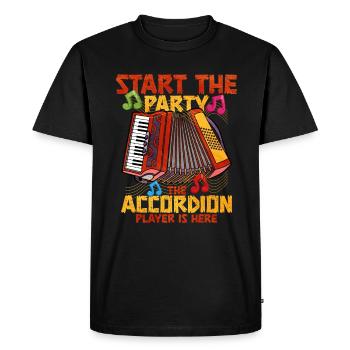 Accordéon Polka musique cadeau - T-shirt Premium bio Homme - noir - Devant - Nico (187cm)