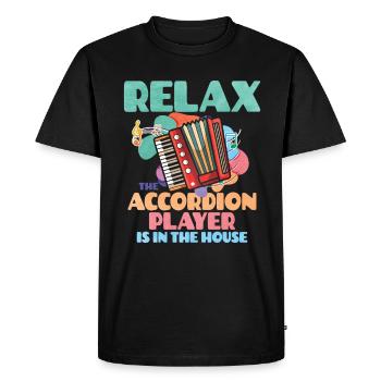 Accordéon Polka musique cadeau - T-shirt Premium bio Homme - noir - Devant - Nico (187cm)