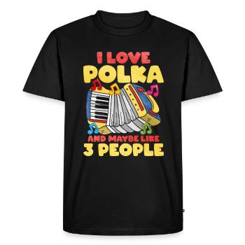 Accordéon Polka musique cadeau - T-shirt Premium bio Homme - noir - Devant - Nico (187cm)