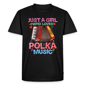 Accordéon Polka musique cadeau - T-shirt Premium bio Homme - noir - Devant - Nico (187cm)