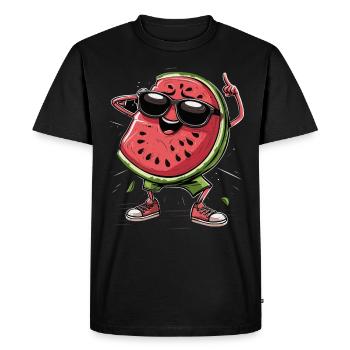Watermelon - Men's Premium Organic T-Shirt - black - Front - Nico (187cm)