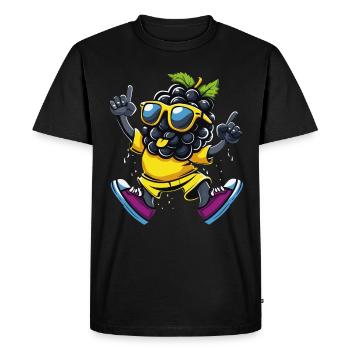 Mûres - T-shirt Premium bio Homme - noir - Devant - Nico (187cm)