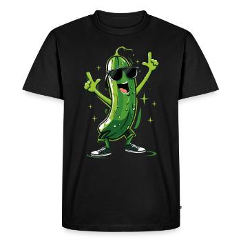 Concombre - T-shirt Premium bio Homme - noir - Devant - Nico (187cm)