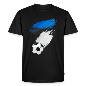 Drapeau de l’Estonie de football - T-shirt Premium bio Homme - noir - Devant - Nico (187cm)