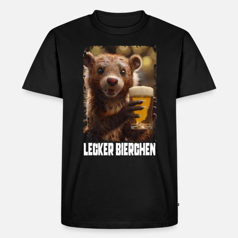 Lecker Bierchen Marder - Männer Premium Bio T-Shirt - Schwarz