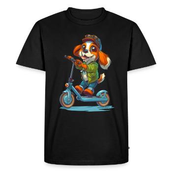 Rouleau Beagle - T-shirt Premium bio Homme - noir - Devant - Nico (187cm)