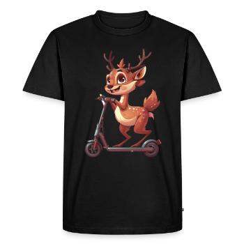 Rouleau de cerf - T-shirt Premium bio Homme - noir - Devant - Nico (187cm)