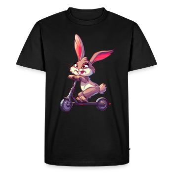 Rouleau de lapin - T-shirt Premium bio Homme - noir - Devant - Nico (187cm)
